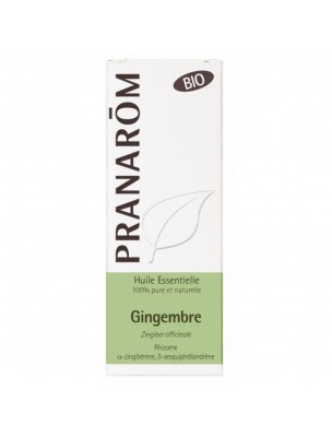 Image de Gingembre Bio - Huile essentielle Zingiber officinale 5 ml - Pranarôm via Gingembre Bio - Rhizome coupé 100g - Tisane