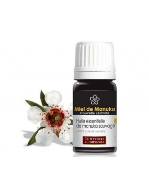 Image de Wild Manuka - Leptospermum scoparium EO 5 ml - Comptoirs et compagnies via Buy Tea tree - Melaleuca essential oil