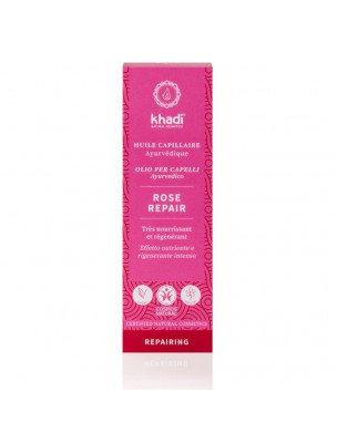 Image de Huile de Soin capillaire - Rose Repair 50 ml - Khadi depuis Commandez les produits Khadi à l'herboristerie Louis