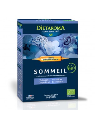 Image de C.I.P. Sommeil Bio - Stress et Sommeil 20 ampoules - Dietaroma via Valériane racine en poudre 100g | Herboristerie Louis