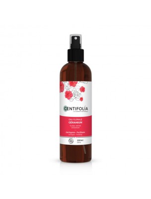Image de Geranium Organic - Hydrolat (floral water) 200 ml - Centifolia depuis Organic hydrolats or floral waters with multiple active ingredients