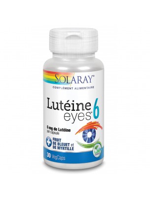 Image de Lutéine Eyes 6 mg - Vue 30 capsules végétales - Solaray depuis Achetez les produits Solaray à l'herboristerie Louis