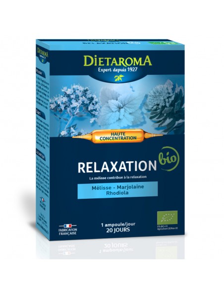 Achetez C.I.P. Relaxation Bio - Détente 20 ampoules - Dietaroma à l'herboristerie Louis Image principale de C.I.P. Relaxation Bio - Détente 20 ampoules - Dietaroma