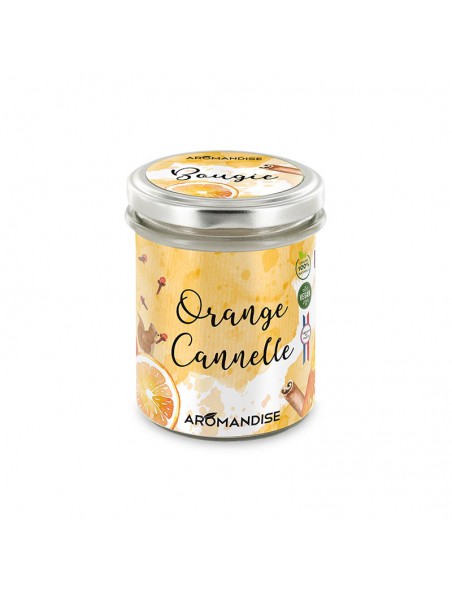 Achetez Bougie Orange Cannelle - Senteurs Chaleureuses 150 g - Aromandise à l'herboristerie Louis Image principale de Bougie Orange Cannelle - Senteurs Chaleureuses 150 g - Aromandise