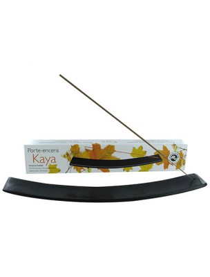 Image de Black Kaya Stone Incense-Holder for incense sticks - Les Encens du Monde via Buy Dream Sage - Fumigation - 10 cm bundle