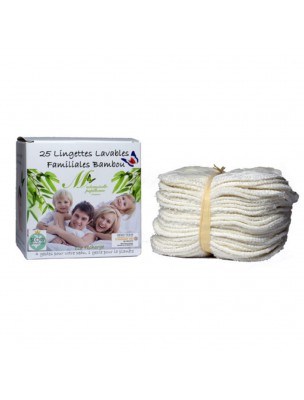 Image de Family Wipes - Bamboo Sponges 25 washable wipes - Mademoiselle Papillonne depuis Natural gifts for babies and children