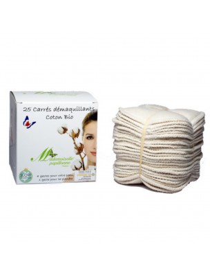 Image de Make-up Remover Squares - Organic Cotton 25 Squares - Mademoiselle Papillonne via Buy Organic Pencil - Green 558 1,14 grams - Zao