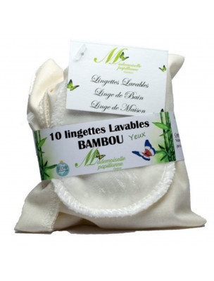 Image de Lingettes Yeux - Eponge de Bambou 10 lingettes lavables - Mademoiselle Papillonne depuis Lingettes lavables 0 déchets