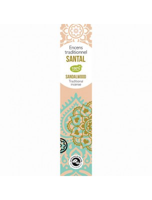 Image de Santal encens indiens - Haute tradition 18 bâtonnets - Les Encens du Monde depuis Bol de Fumigation en Céramique - Fleur de Vie