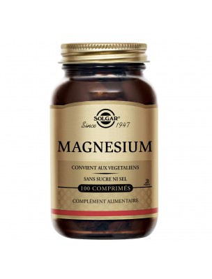 Image de Magnésium 100 mg - Stress 100 comprimés - Solgar via Complément B-Complex Solgar - 90 comprimés anti-stress