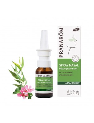 Image de Aromaforce spray nasal Bio - Pour dégager le nez 15 ml - Pranarôm depuis Mélanges d'huiles essentielles biologiques