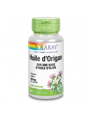 Image de Huile d'Origan 150 mg - Défenses naturelles 60 capsules végétales - Solaray via Monolaurine 500 mg - Complément Solaray