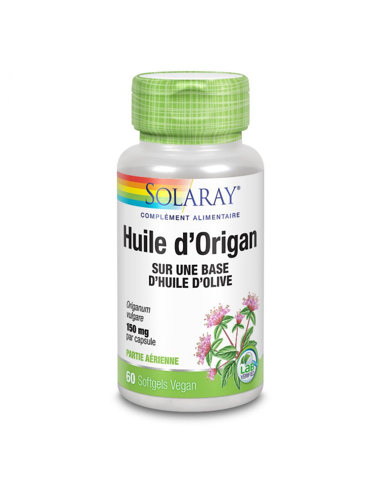 Image principale de la modale pour Huile d'Origan 150 mg - Défenses naturelles 60 capsules végétales - Solaray