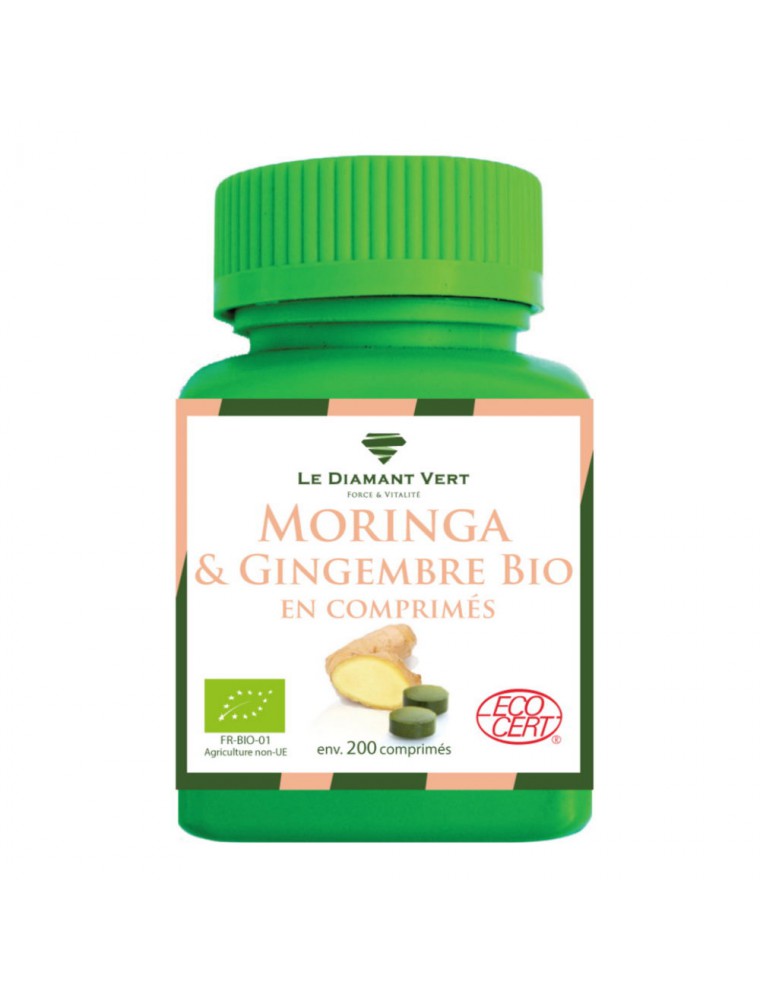 Moringa Gingembre Bio - Défenses naturelles 150 comprimés - Le Diamant Vert Moringa Gingembre Bio - Défenses naturelles 150 comprimés - Le Diamant Vert