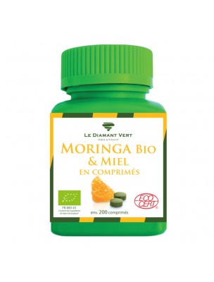 Image de Moringa Honey Organic - Natural defences 150 tablets - France Le Diamant Vert depuis The richness of Moringa, known for the well-being of the body