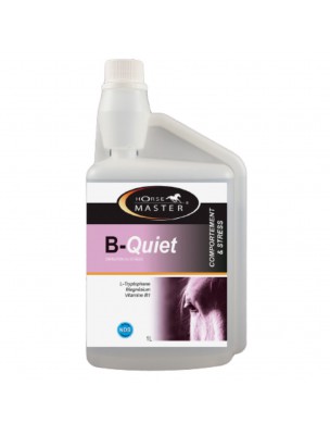 Image de B-Quiet - Comportement et Stress des Chevaux 1 litre - Horse Master depuis Solutions naturelles contre le stress et le mal de transport des animaux