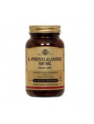 Image de L-phenylalanine - Amino acid 50 vegetarian capsules - Solgar depuis Amino acids necessary for the body