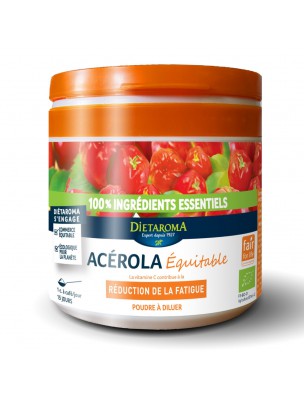 Image de Acérola Poudre Bio - Réduction de la fatigue 50g - Dietaroma via Acérola 1000 Bio - Dietaroma