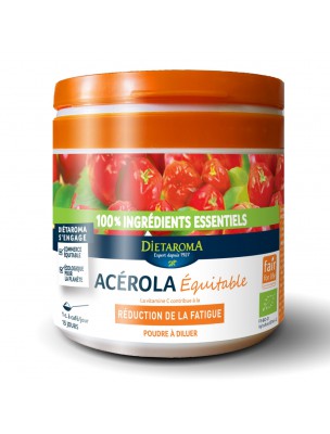 Image de Acerola Powder Organic - Fatigue Reduction 50g - Dietaroma via Buy Acerola Organic - Fatigue and Immunity 30 tablets - Propos