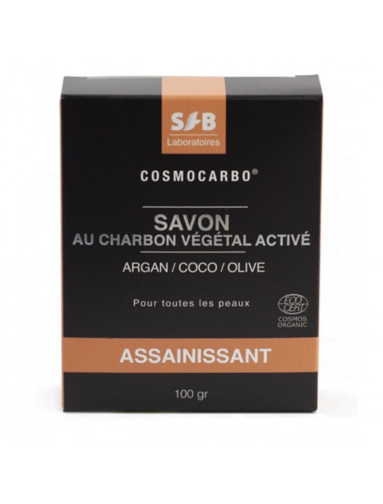 Image principale de la modale pour Savon Charbon Végétal Activé Bio - Argan, Coco et Olive 100g - SFB Laboratoires