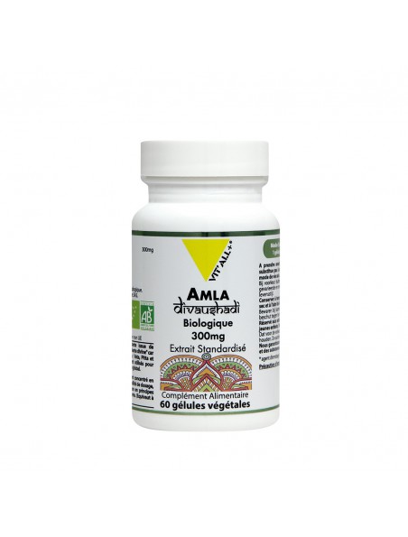 Amla Bio 300 mg - Digestion et Tonus 60 gélules végétales - Vit'all+ Amla Bio 300 mg - Digestion et Tonus 60 gélules végétales - Vit'all+