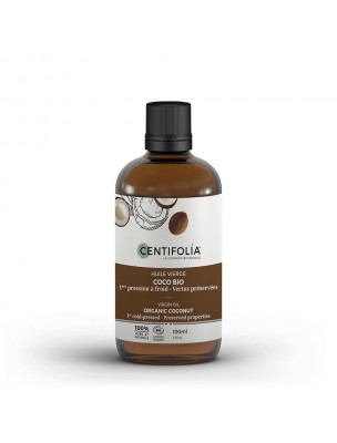 Image de Coco Bio - Huile végétale vierge de Cocos nucifera 100 ml - Centifolia via Shampoing Antichute Bio - Phytema | Soin des Cheveux 250 ml