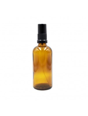 Image de Flacon en verre brun de 50 ml avec pompe spray depuis Flacons et pipettes : unir les huiles essentielles, créer des cosmétiques.