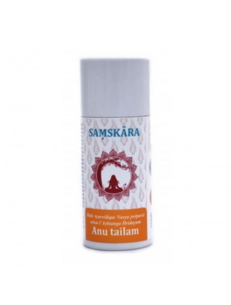 Achetez Anu Tailam - Huile Ayurvédique Nasya 10 ml - Samskara à l'herboristerie Louis Image principale de Anu Tailam - Huile Ayurvédique Nasya 10 ml - Samskara