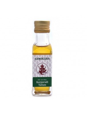 Image de Karpuradi Tailam - Huile Ayurvédique 100 ml - Samskara via Bibhitaki fruit poudre - Détox 100g - Samskara