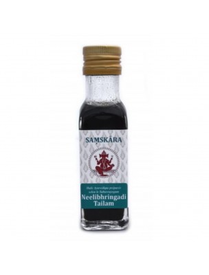Image de Neelibhringadi Tailam - Huile Ayurvédique 100 ml - Samskara depuis Sauge Blanche Sang de Dragon Floral - Fumigation - 20g