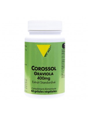 Image de Corossol Graviola 400 mg - Détente et Immunité 60 gélules végétales - Vit'all+ depuis Commandez les produits Vit'All + à l'herboristerie Louis