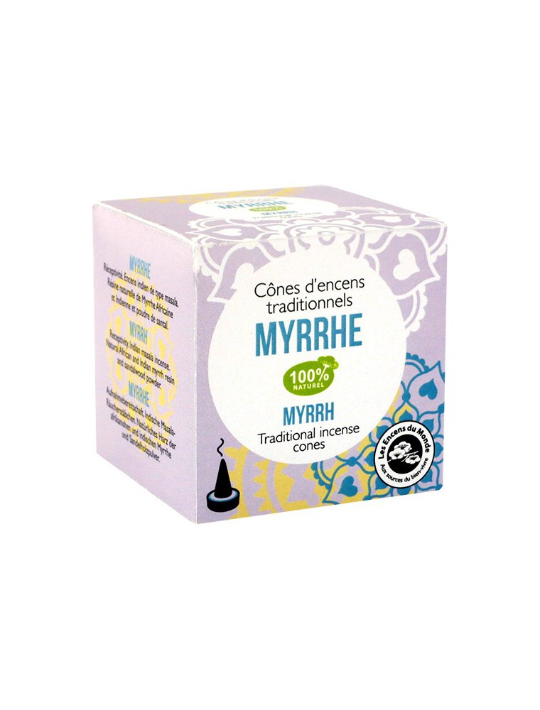 Image principale de la modale pour Myrrhe encens indien - Relaxant 12 cônes - Les Encens du Monde