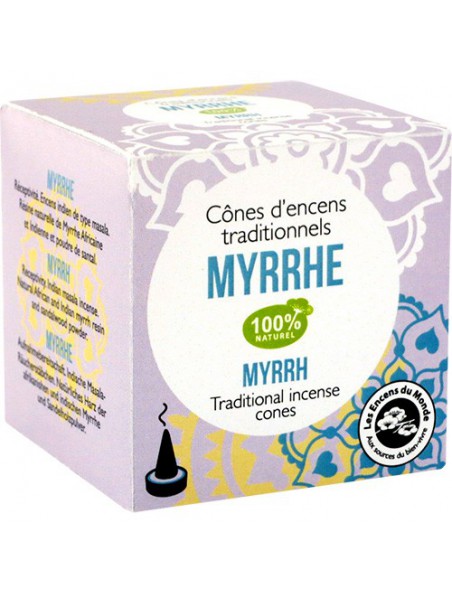 Image principale de Myrrhe encens indien - Relaxant 12 cônes - Les Encens du Monde