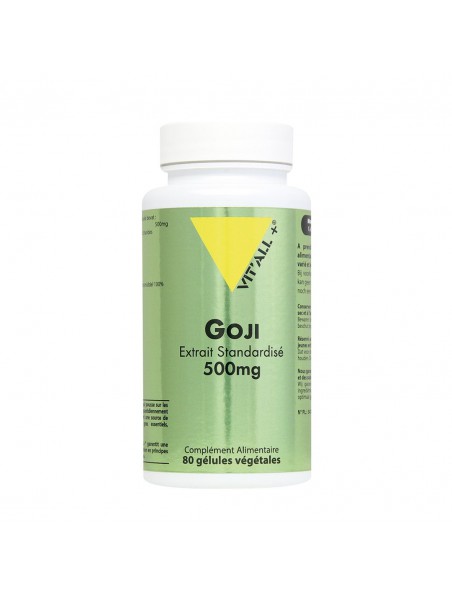 Achetez Goji 500 mg - Vitalité 80 gélules végétales - Vit'all+ à l'herboristerie Louis Image principale de Goji 500 mg - Vitalité 80 gélules végétales - Vit'all+