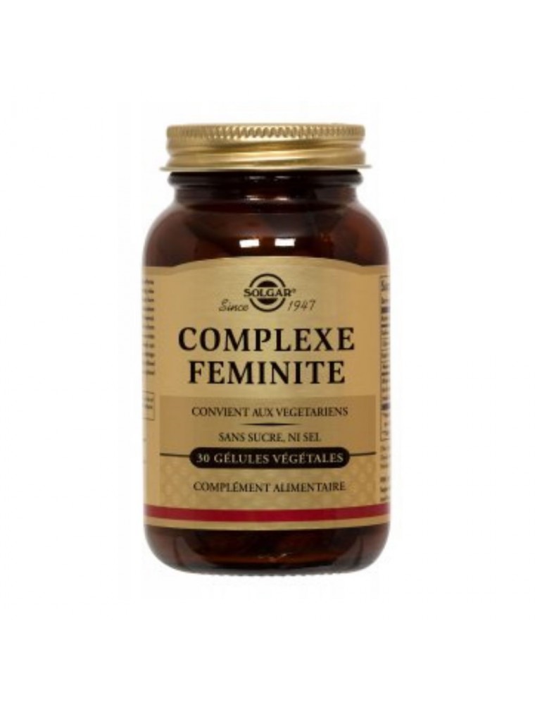 Complexe Féminité - Ménopause 30 gélules végétales - Solgar Complexe Féminité - Ménopause 30 gélules végétales - Solgar