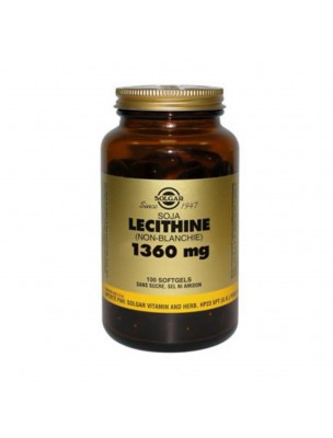 Image de Lécithine 1360mg - Mémoire et Cholestérol 100 softgels - Solgar via Ginkgo Bio - Teinture-mère Ginkgo biloba 100 ml - Ladrôme