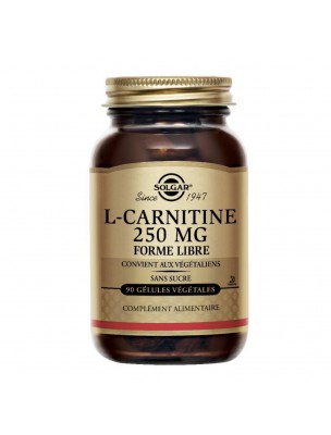 Image de L-Carnithine 250mg - Amino Acid 90 vegetarian capsules - Solgar depuis Amino acids necessary for the body