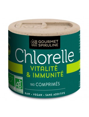 Image de Chlorelle Bio - Vitalité et Immunité 180 comprimés - Gourmet Spiruline depuis Achetez les produits Gourmet Spiruline à l'herboristerie Louis