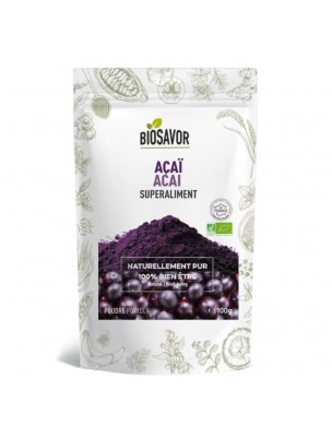 Image de Açai Bio - Superaliment 100g - Biosavor via Banane Bio - Superaliment 200g - Biosavor