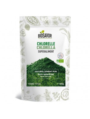 Image de Chlorelle Bio - Superaliment 100g - Biosavor via Herbe d'Orge Bio - 200g - Biosavor