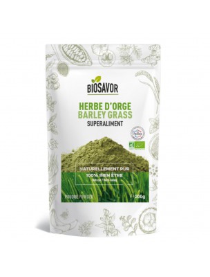 Image de Herbe d'Orge Bio - Superaliment 200g - Biosavor via Spiruline Bio - Superaliment 200g - Biosavor