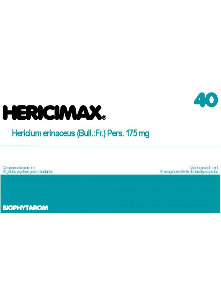 Image principale de la modale pour Hericimax - Champignon Hericium erinaceus pour l'immunité 40 gélules - Biophytarom