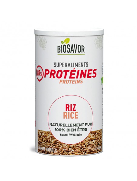Achetez Riz Bio - Protéines végétales 400g - Biosavor à l'herboristerie Louis Image principale de Riz Bio - Protéines végétales 400g - Biosavor