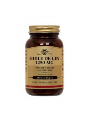 Image de Huile de Lin - Oméga 3 100 softgels - Solgar depuis Commandez les produits Solgar à l'herboristerie Louis