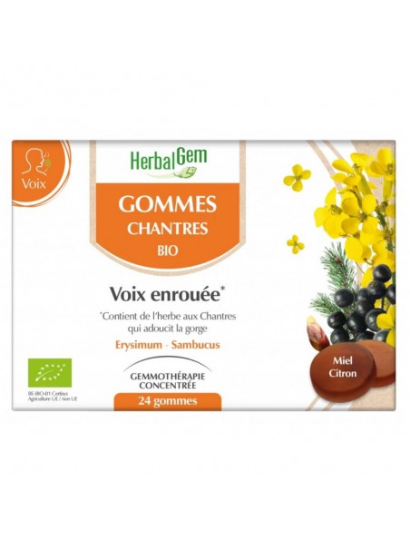 Image principale de Gommes chantres Bio - Soulagez vos cordes vocales 24 gommes - Herbalgem