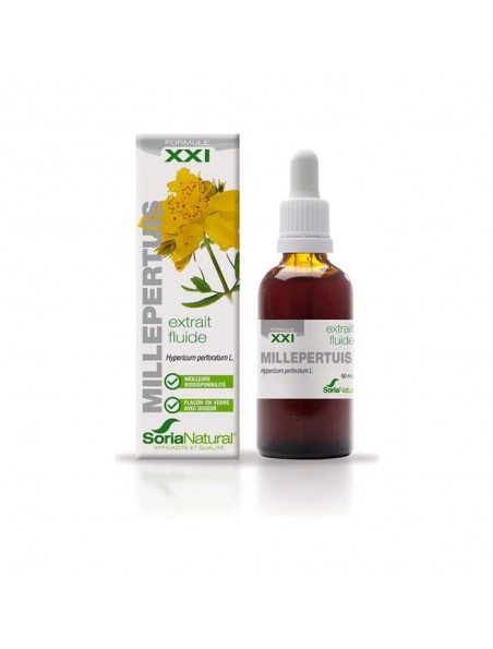 Achetez Millepertuis XXI - Extrait Fluide d'Hypericum perforatum L. 50ml - SoriaNatural à l'herboristerie Louis Image principale de Millepertuis XXI - Extrait Fluide d'Hypericum perforatum L. 50ml - SoriaNatural
