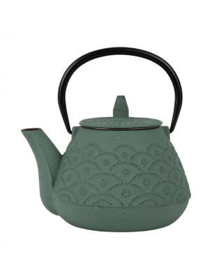 Image de Cast Iron Wave Teapot Green Water 1 Litre with its filter via Buy Ceylon OP Organic - Sri Lankan Black Tea 20 pyramid bags -