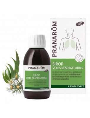 Image de Aromaforce Sirop Bio - Voies respiratoires 150 ml - Pranarôm depuis Résultats de recherche pour "Sirop Gorge Bio"