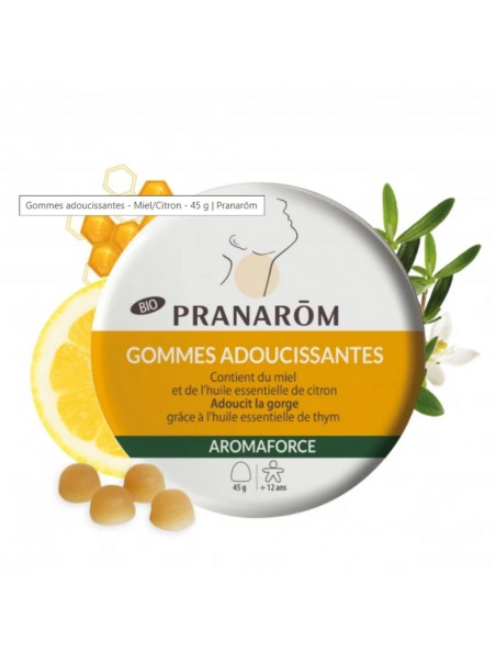 Image principale de Aromaforce Gommes Adoucissantes Bio - Miel Citron 45g - Pranarôm