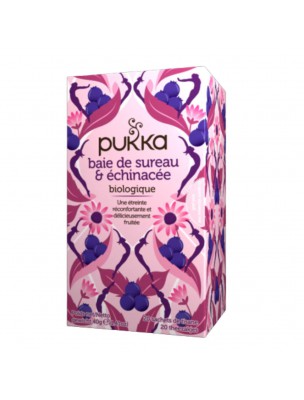 Image de Baie de Sureau et Echinacée Bio - Infusion 20 sachets - Pukka Herbs depuis Achetez les produits Pukka Herbs à l'herboristerie Louis